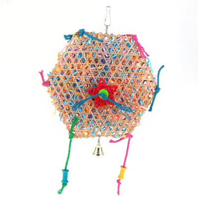 

Bell Six Angle Wooden Swing Parrot Bird Toys Bird Cage Accessories