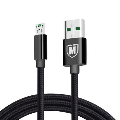 

5A Current Micro USB Cable Metal Shell Nylon Braided Charger Cord For OPPO R11-2m