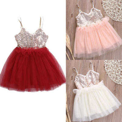 

AU Princess Toddler Kids Baby Girl Dress Sequins Tutu Dress Party Gown SunDress