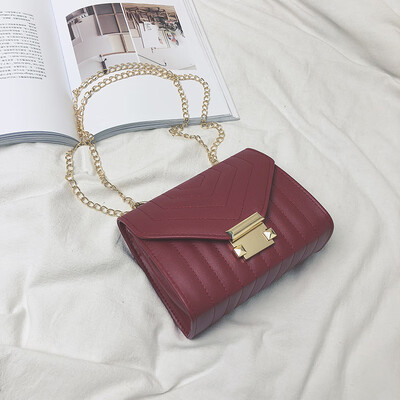 

Bag female 2019 new wild chic rhombic chain small square bag Korean fashion lock single shoulder Messenger bag