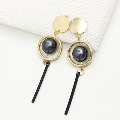 

EK986 New Earings Fashion Jewelry Vintage Hollow Circular Sequined Pearls Long Drop Earrings Boucle Doreille Femme Pendante