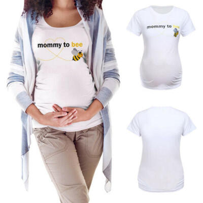 

Pregnant Women Maternity Graphic Clothes Mommy Bee Cute Baby Pregnancy T-Shirts
