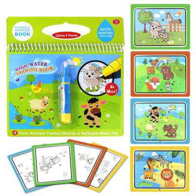 

Reusable Coloring Magic Water Painting Book Kid Doodle Write Draw Board Toy