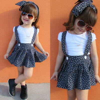 

Newborn Infant Baby Girls T-shirt Tops Dress Clothes Set Toddler Casual Dresses