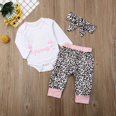 

Infant Baby Boys Outfits Leopard Print Short Sleeve Romper Pants Headband Toddler Set Suits