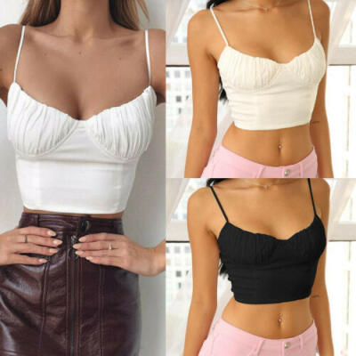 

US Sexy WomensTank Top Bustier Bra Vest Crop Top Blouse Singlet T-Shirt Blouse