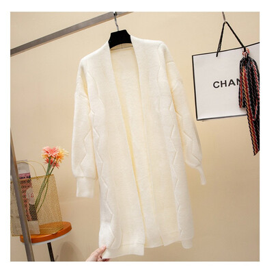 

2018 autumn&winter womens wear new Korean version of fashionable cardigan sweater loose knitted jacket womens long