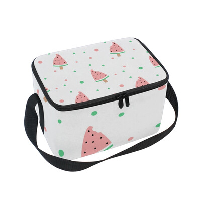 

ALAZA Cute Watermelon Bitten Ice Cream Lunch Box Insulated Lunch Bag Large Cooler Tote Bagfor Kids Men Women