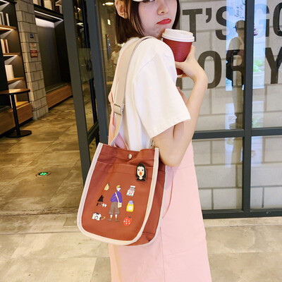 

Ins Yuanjufeng oblique Bag Japanese students feel the ancient girl canvas summer one-shoulder bag
