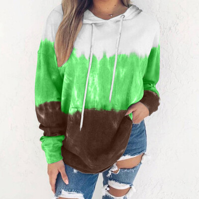 

Tailored Womens Autumn Winter Coloral Printing Long Sleeve With Cap Jacket Blouse