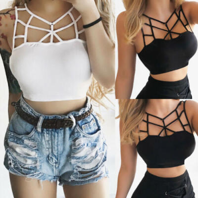 

Fashion Women Summer Vest Bustier Camisole Casual Tank Crop Tops Blouse T-Shirt