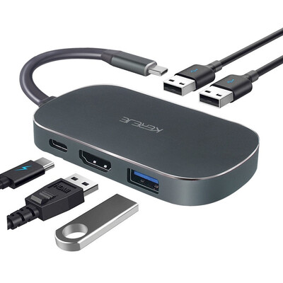 

USB C Hub for Macbook Pro 5 in 1 USB31 HUB to HDMI Converter – Type C Adapter Dock with USB-C charging port 60W PD 3USB30