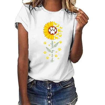 

Starmoon Women Summer Printing Pockets Short Sleeve Shirt Casual Tunic Tops Blouse