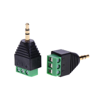 

2pcs 35mm to Dual Channel Terminal Audio Male Plug Connectors Adapters