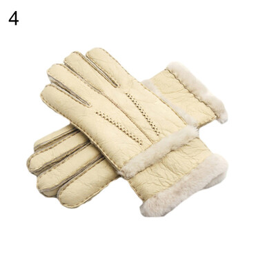 

Fashion Autumn Winter Thick Warm Gloves Full Finger Faux Leather Ladies Mittens