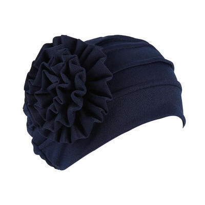 

Floral Muslim Hijab Cap Solid Color Stretch Chemo Turban Hat Women\s Head Scarf