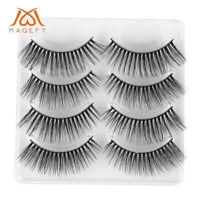 

Gobestart 4Pair Luxury 3D False Lashes Fluffy Strip Eyelashes Long Natural Party