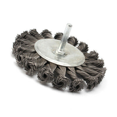 

100mm Knot Steel Wire Flat Shaped Brush Angle Grinder Wheel With 6mm Shank