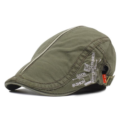 

Men Women Unisex Duckbill Cap Cotton Berets Letter Print Peaked Caps Vintage Golf Cabbie Newsboy Hats