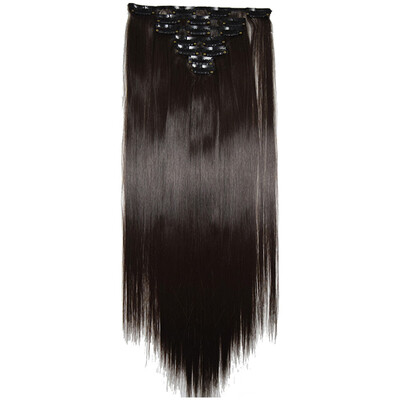 

Gobestart Full Head Women Clip Synthetic High Temperature Wire Straight Hair Piece