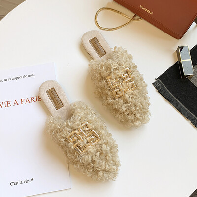 

Hairline slipper with a pair of bales&a half-towed flat-bottomed Mueller shoes