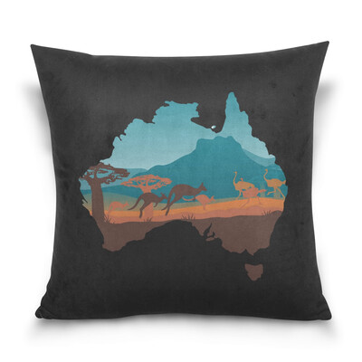 

ALAZA Throw Pillow Cover 16 X 16 inch Christmas Gift Cushion Cover with Australia Printed Pillowcase