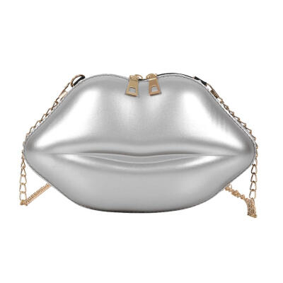 

Lips Women PVC Handbags Chain Messenger Bags Shoulder Evening Party Clutch