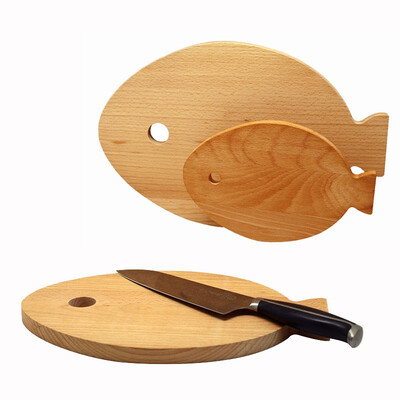 

Food color Beech small fish shape pad small cutting board set of 3 5794