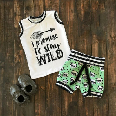 

UK Cute Toddler Baby Girl Boy Vest Tops Panda Short Pants Outfits Clothes Summer