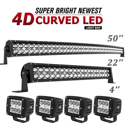 

Curved LED Light Bar 50inch 22 Combo 4 Pods Offroad For Jeep Truck Marine