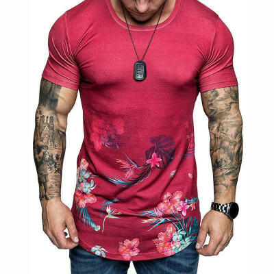 

Men Gym Crew Neck Slim Fit Casual Short Sleeve Muscle Tee Tops T-shirt Blouse