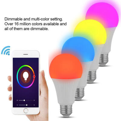 

Smart Wireless WiFi Control Light Bulb 7W RGB LED Lamp Compatible With Alexa Google Home B22