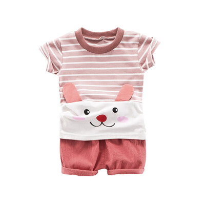 

Summer Baby Boys Girls Short Sleeve Cartoon Bear Print Tops T-shirt Shorts Toddler Casual Outfits Sets