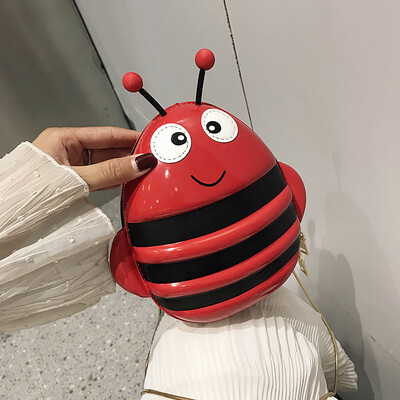 

Cartoon small bag female bag new 2019 cute little bee girl small round bag personality chain shoulder Messenger bag