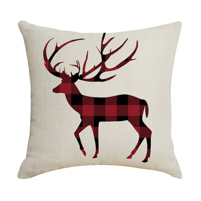

Gobestart New Christmas Elk Santa Claus Christmas Tree Printing Cushion Home Pillowcase