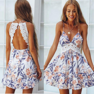 

Fashion Women Summer Casual Sleeveless Evening Party Cocktail Short Mini Dress