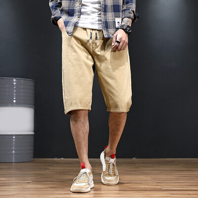 

Gobestart Mens New Fashion Summer Loose Straight Solid Casual Drawstring Short Pants