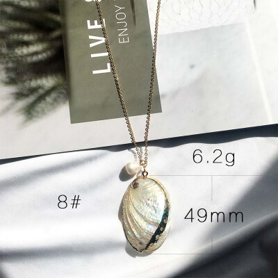 

Fashion 1PC Conch Cowrie Shell Pendant Choker Necklace for Women Gold Color Chain Choker Necklace Beach Coin Long Collier