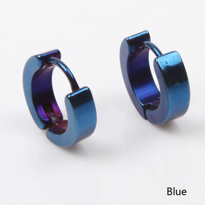 

Unisex 1Pair Stainless Steel Studs Earring Jewelry Black Blue Golden Silver