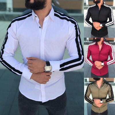 

Fashion Men´s Casual Shirts Business Dress T-shirt Long Sleeve Slim Fit Tops