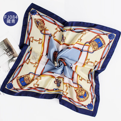 

New summer high-grade printed silk satin scarves womens wild square towel decoration 2018 scarf wholesale FJ084