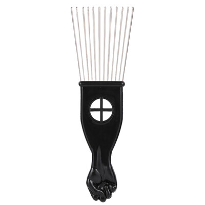 

Metal Afro Comb African American Pick Comb Hair Brush Hairdressing Styling Tool Black Fist