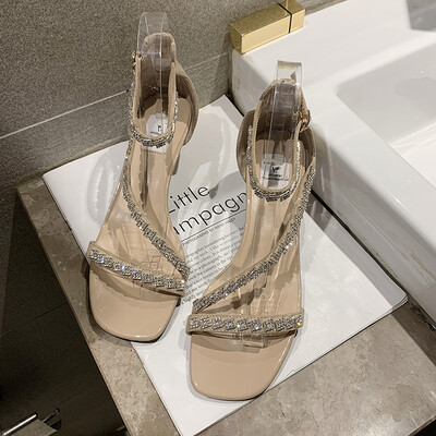 

Sandals fairies ins high heels French girls high heels fine heels one word one word