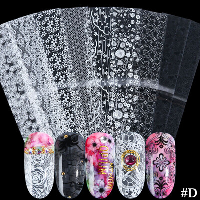 

Gobestart Nail Art Christmas Star Paper Ins Black And White Snowflake Christmas Nail 10PCS