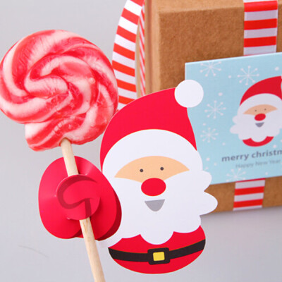 

Gobestart 50x Santa Claus Penguin Lollipop Christmas Card lolly sugar-loaf Xmas Party Toy