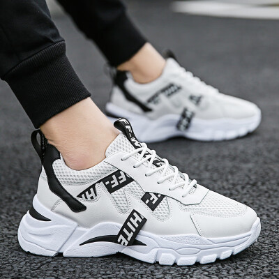 

Summer sports&leisure couple white shoes mens net shoes breathable white old mans shoes Korean version of the trend of wild tide shoes