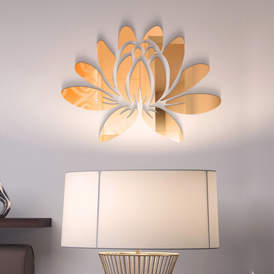 

1Pc Acrylic Art 3D Mirror Flower Removable Sofa TV Wall Sticker DIY Home Decal