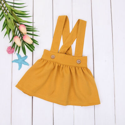 

Kids Baby Girls Casual Cotton Overalls Jumper Dress Suspender Tutu Mini Skirt