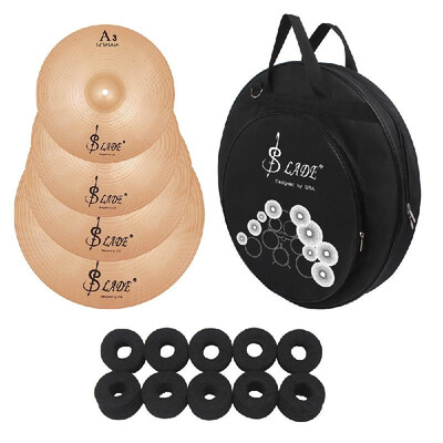 

LADE SC-360 Cymbal Set Bronze Alloy Including 12 Inch Splash 14 Inch Hi-Hat 16 Inch & 18 Inch Crash 20 Inch Ride Cymbals with Car