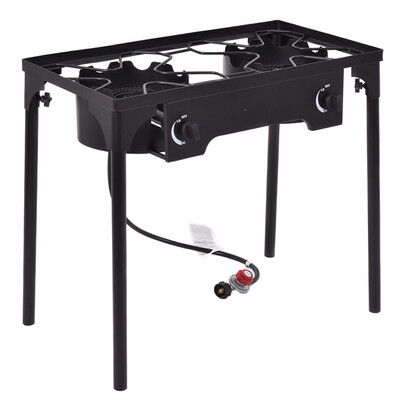 

150000 BTU Double Burner Outdoor Stove BBQ Grill